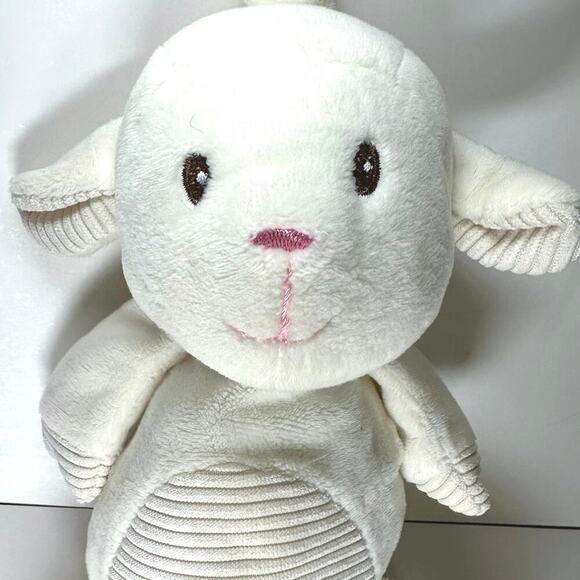 KELLYTOY Plush Lamb Lovey Cream Corduroy Stroller Toy Rattle Kelly Toy Baby 2017 - Picture 2 of 4